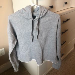 Light grey hoodie with embroidered hood